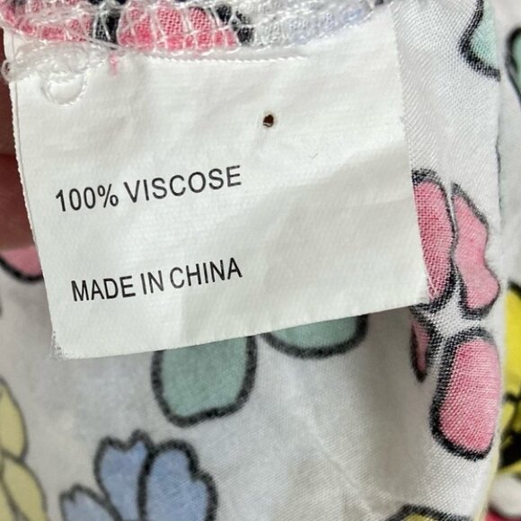 Karen Walker Geometric Tie Front Flower Top Hi There Size 10 Floral Hippie Print - Picture 6 of 8